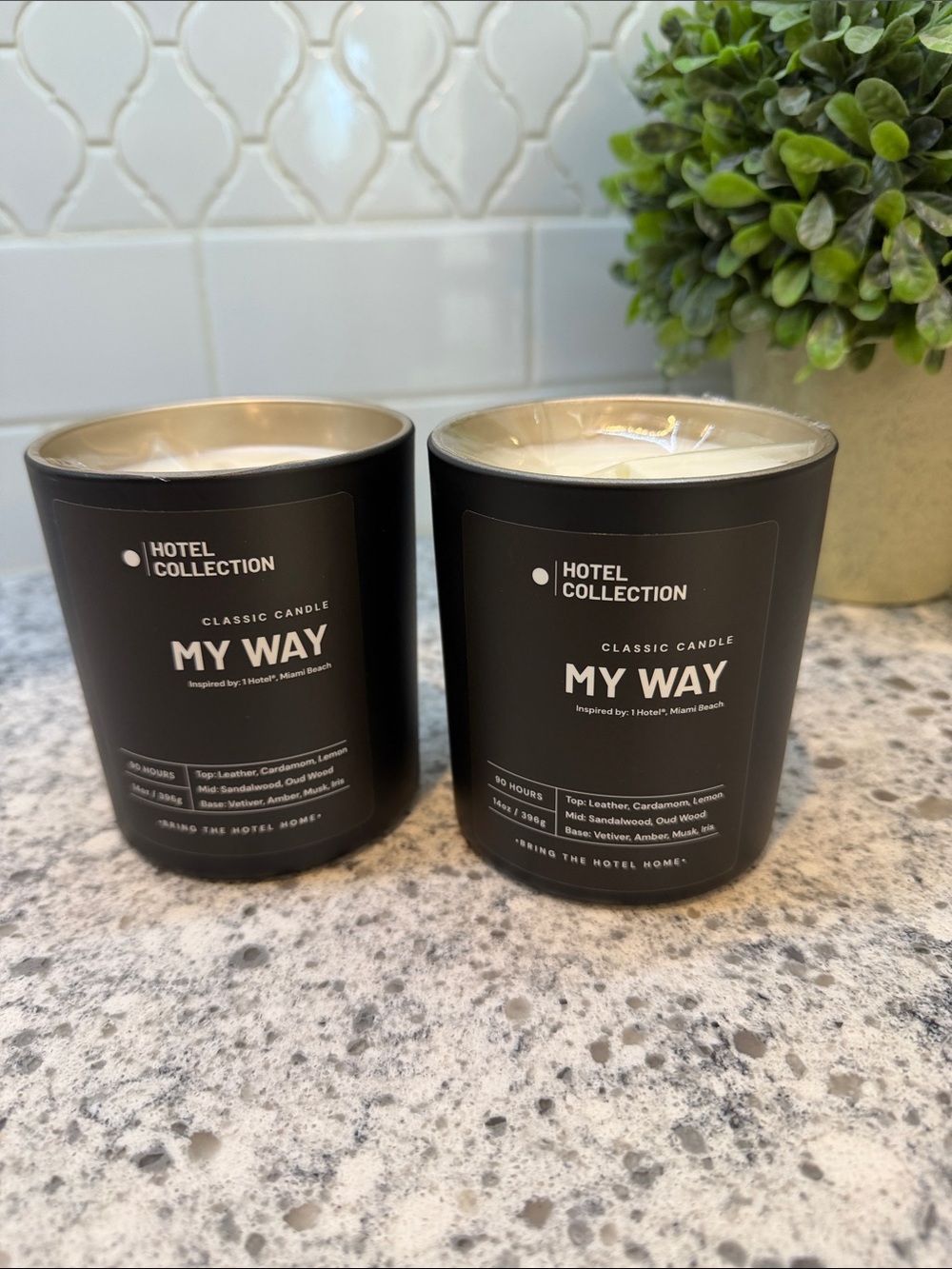 Hotel Collection My Way Black Candle bundle of 2